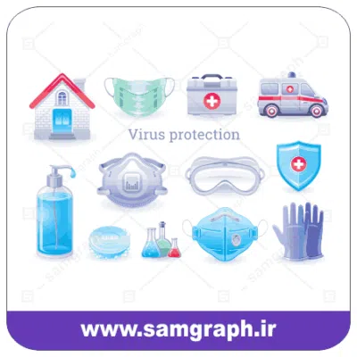 انلود طرح وکتور وسایل بهداشتی مقاله با کرونا ویروس - Download the article Sanitary Ware Vector Design with Corona Virus