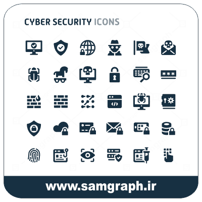 ICON CYBER SECURITY ZIP VECTOR دانلود طرح وکتور پک امنیت سایبری - Download syber security Icon Vector Pack Design
