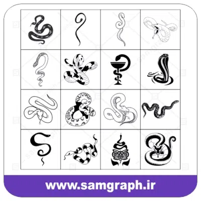 دانلود طرح وکتور پک انواع مار های سمی - DOWNLOAD Poisonous Snake VECTOR