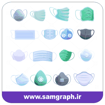 دانلود طرح وکتور انواع ماسک - Download vector design of different types of masks