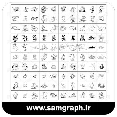 دانلود طرح وکتور انواع حیوانات کارتونی - Download Cartoon animals vector
