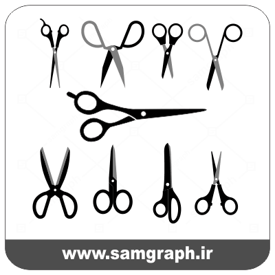 دانلود طرح وکتور قیچی آرایشگاه - Download Hairdressing Scissors Vector part2