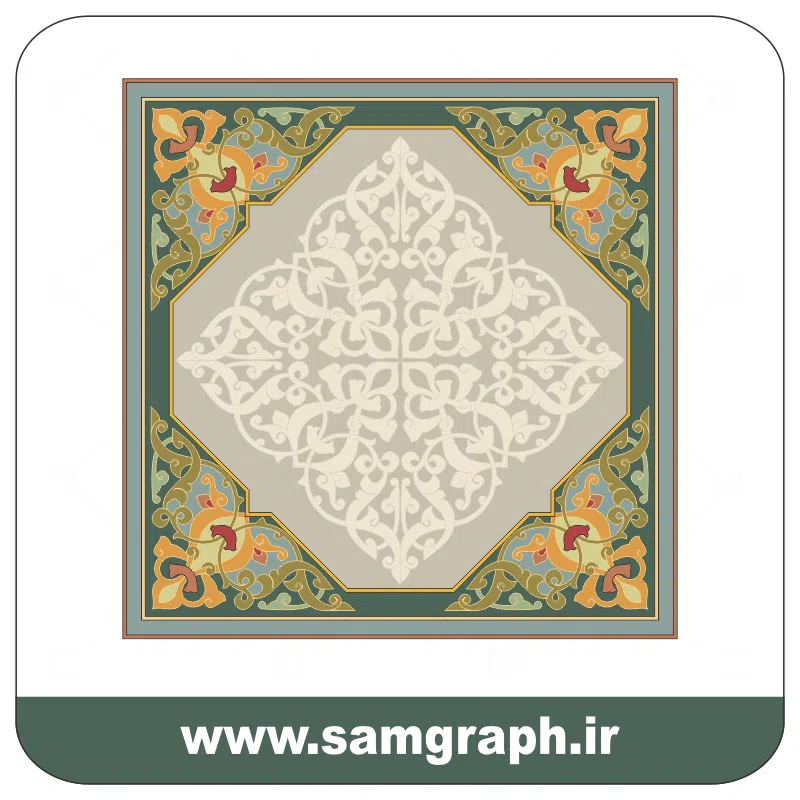 وکتور اسلیمی کادر و حاشیه 15- Eslimi vector