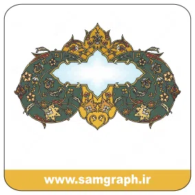 45tazhib eslimi botojeghe farsh tarh vector file kadr tablo 1 وکتور بسم الله