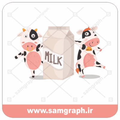 وکتور شیر گاو - milk - cow - گاو کارتونی