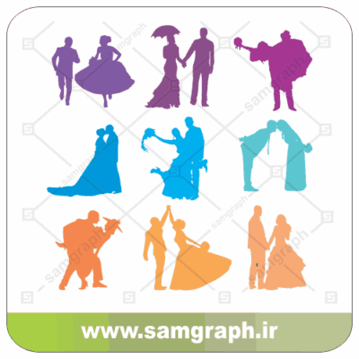 وکتور لوگو آیکون عروس داماد - برش لیزر