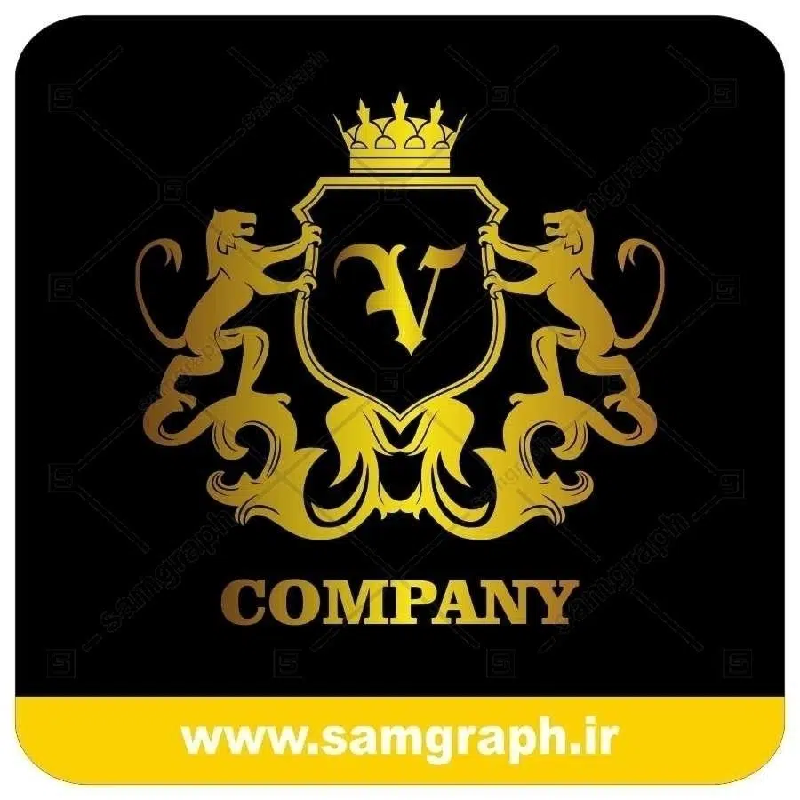 لوگو آماده لاکچری حرف V لاتین - Logo Luxury Sample