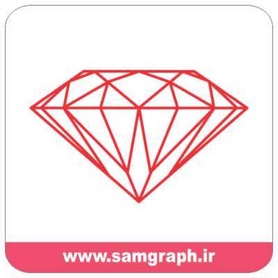 وکتور الماس بصورت خطی - vector diamond line