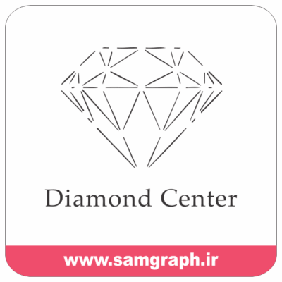 وکتور الماس گرافیکی بصورت خطی - مرکز الماس - vector diamond center line