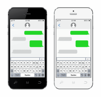 وکتور صفحه چت پیامکی تلفن همراه - موبایل هوشمند - فرم خالی چت پیامک - موبایل اسمارت فون