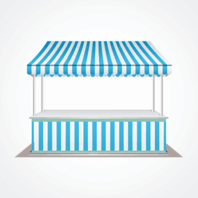 وکتور دکه فروش خیابانی - بوفه سایبان دار, غذای خیابانی