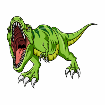 وکتور دایناسور تیرکس وحشی - دهن باز با ارواره هایی تیز