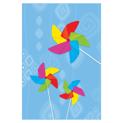 وکتور  فرفره دست ساز - کاغذ رنگی