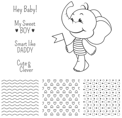 وکتور بچه فیل خندان - پرچم به دست