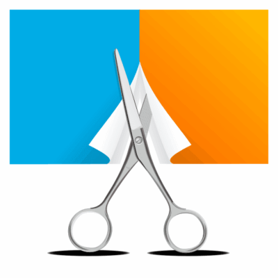 وکتور طرح کاغذ رنگی و قیچی - برش کاغذ