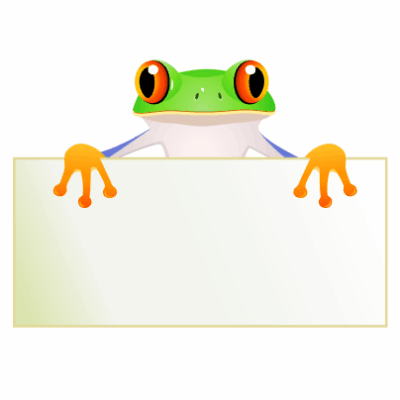 وکتور قورباغه سبز - کادر وایت برد - فرم‌ خالی آماده