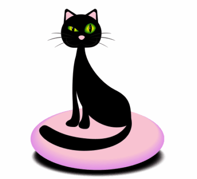 وکتور  گربه سیاه چشم سبز - روی بالشت