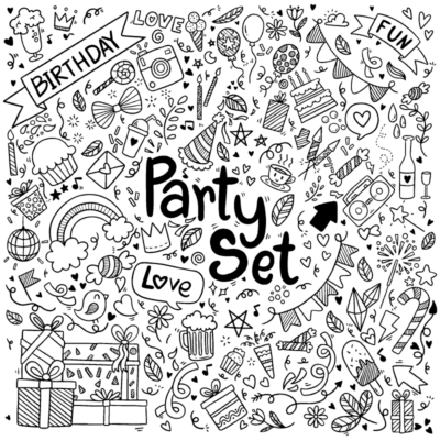 دانلود وکتور زمینه و پشت زمینه  و آیکون های فانتزی - پک فانتزی تولد و مهمونی و پارتی