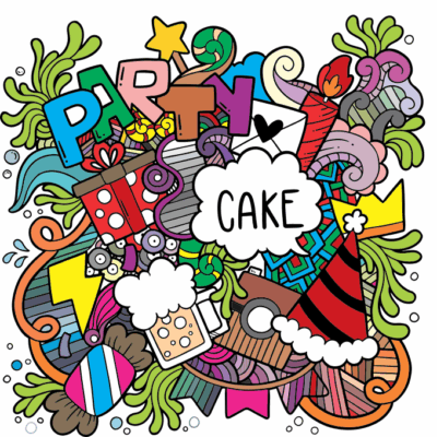 وکتور کارت دعوت مهمونی - کارت رنگی شلوغ زیبا