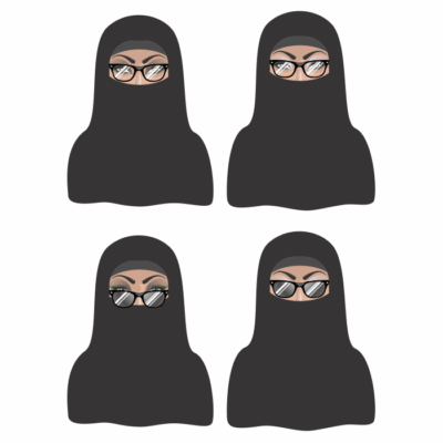 وکتور زن محجبه چادری - عینک افتابی ، چادر عربی