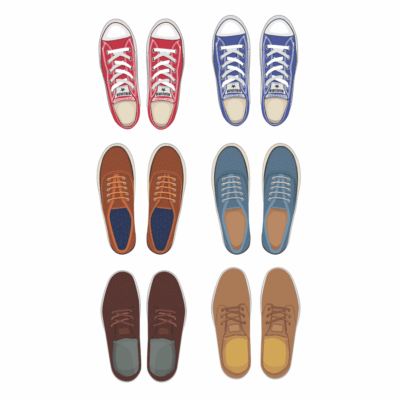 وکتور کفش الستار جدید و کلاسیک - کتونی بنددار