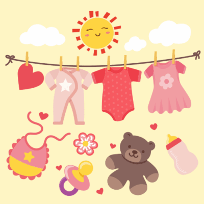 وکتور بند لباس اویزان - لباس بچگانه