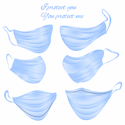 وکتور طرح یک ماسک از زاویه های متفاوت