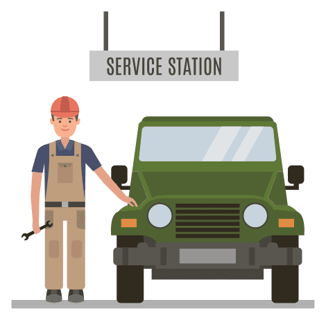 mechanic servise station car vector 1 مجموعه-وکتور-سیلوئت-گیاهان تزئینی
