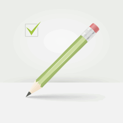 وکتور مداد و پاکن - تیک سبز