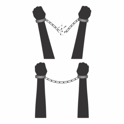 وکتور لحظه پاره کردن زنجیر دستبند