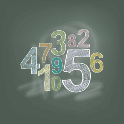 وکتور طرح تخته سیاه گچی - اعداد انگلیسی گچی