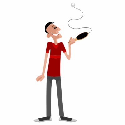 وکتور مرد با دسته پینگ پونگ