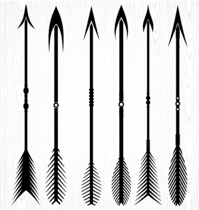 وکتور انواع تیر کمان - مدل ها تیر - پیکان