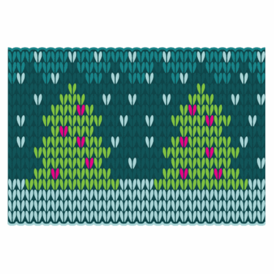 طرح وکتور بافتنی زمستانی جنگل - درخت کاج