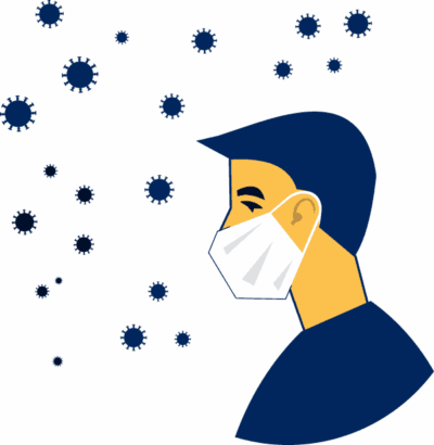 وکتور مرد ماسک زده - پروتکل های بهداشتی