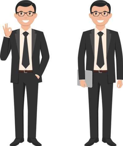 دانلود وکتور طرح آقا کارمند کارکتر مرد کت و شلوار- لباس رسمی