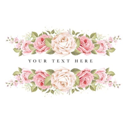 طرح وکتور قالب آماده گل - حاشیه بالا و پایین - حاشیه بهاری - اسلیمی و تذهیب