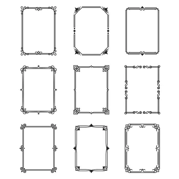 calligraphic ornamental frames set 1 دانلود 12 طرح حاشیه وکتور