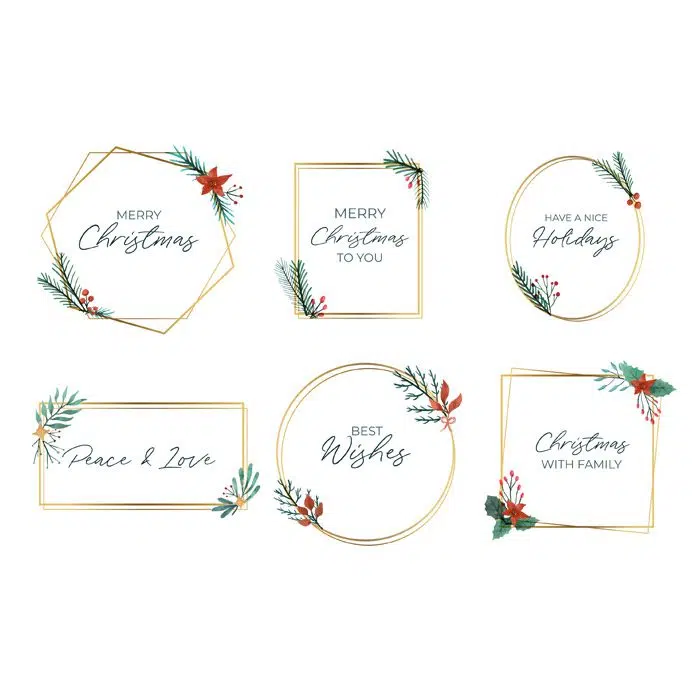 collection of elegant golden christmas frames 1 دانلود 12 طرح حاشیه وکتور