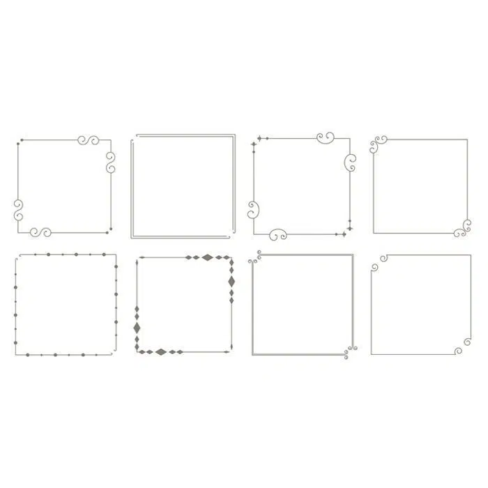 decorative borders floral vintage frames set eight 1 دانلود 12 طرح حاشیه وکتور