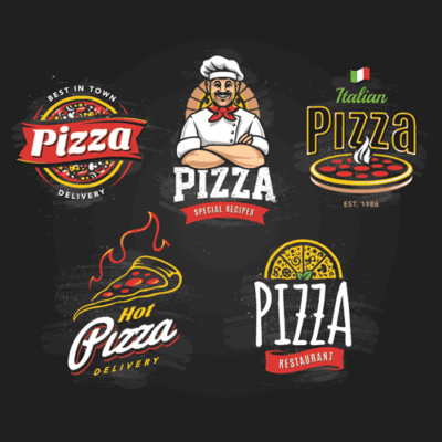 دانلود لوگو فست فود - وکتور سرآشپز - پیتزا - دلیوری - ارسال پیتزا داغ بصورت لایه باز و برداری مناسب استفاده در برنامه های کورل ایلاستریتور برای ساخت لوگو ، منو فست فود و رستوران ، تابلو تبلیغاتی ، تراکت