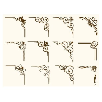 طرح وکتور گوشه - حاشیه چهار گوشه - کادر صفحه