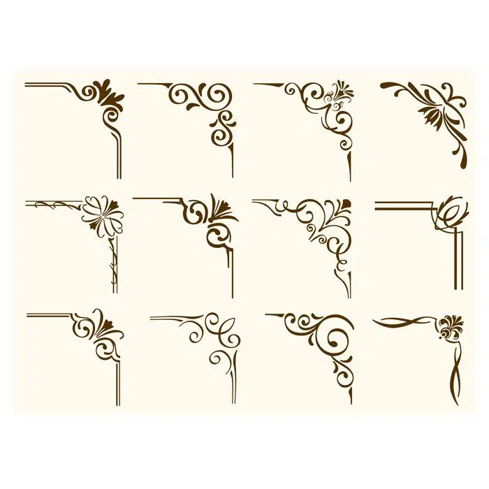 set vintage corner frames isolated plain 1 دانلود 12 طرح حاشیه وکتور