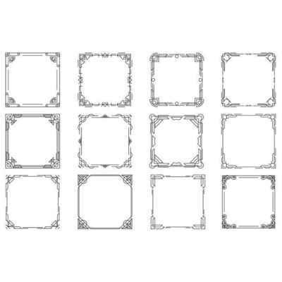 دانلود 12 طرح حاشیه وکتور - کادر خالی - فرم‌ های آماده - اسلیمی و تذهیب