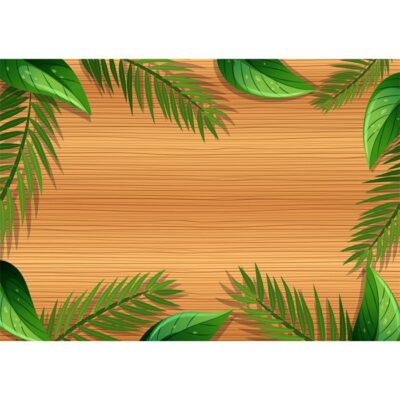 دانلود طرح وکتور فریم سبز و زمینه تکسچر بافت چوب -  کادر بهاری - طبیعت