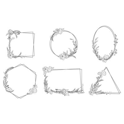 دانلود 6 طرح وکتور قاب و کادر خالی گل - کادر بیزی - کادر دایره - کادر مربع - کادر مثلث - کادر 6 ظلعی - کادر مستطیل