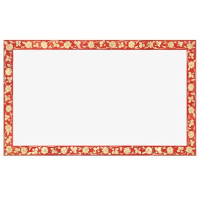 دانلود طرح وکتور آماده قرمز و گل های طلایی کلاسیک - حاشیه و قالب سنتی مستطیل