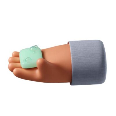 آیکون سه بعدی 3D - اسپری کردن مایع ضدعفونی الکل روی دست - png