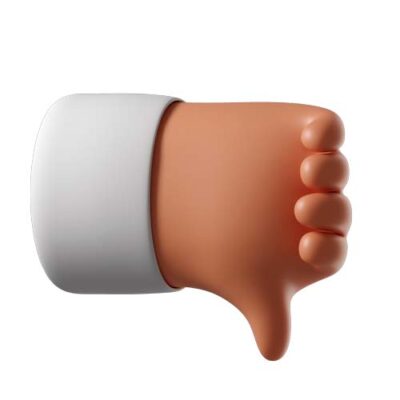 آیکون سه بعدی 3D - نماد دست و انگشت شصت - نماد عدم تایید png