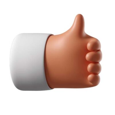 آیکون سه بعدی 3D - نماد انگشت شصت رو به بالا - نماد تایید png